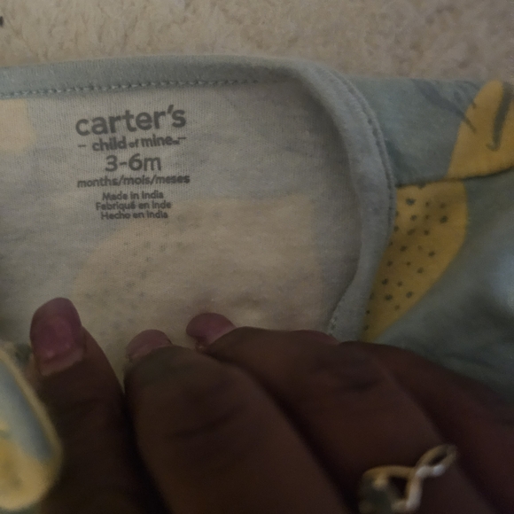 Carter's Lemon Print Kids Footie - Yellow and Blue - Picture 7 of 7